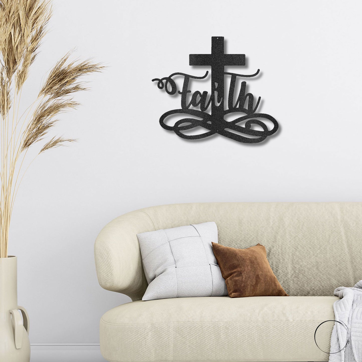 Faith Cross Metal Wall Art Spiritual Home Decor