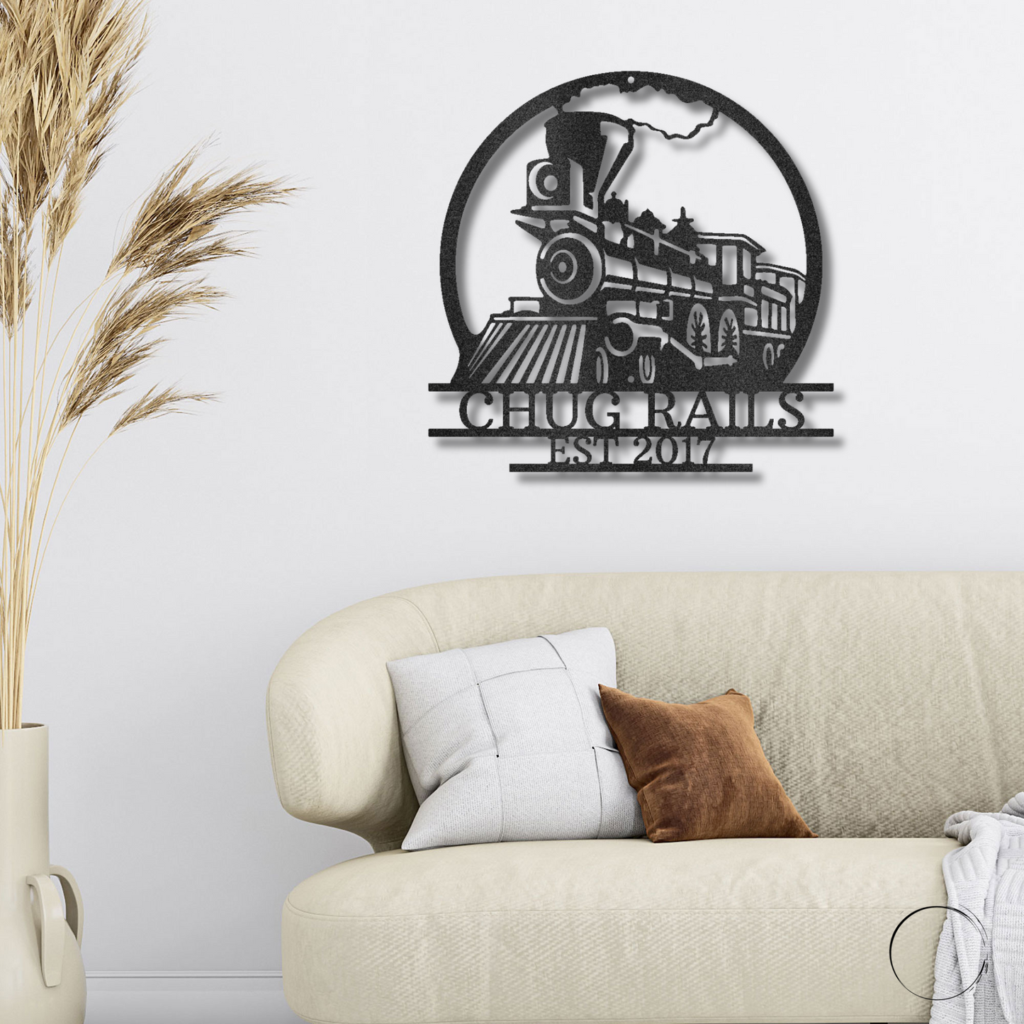Vintage Steam Locomotive Train Personalized Name Metal Art Wall Sign