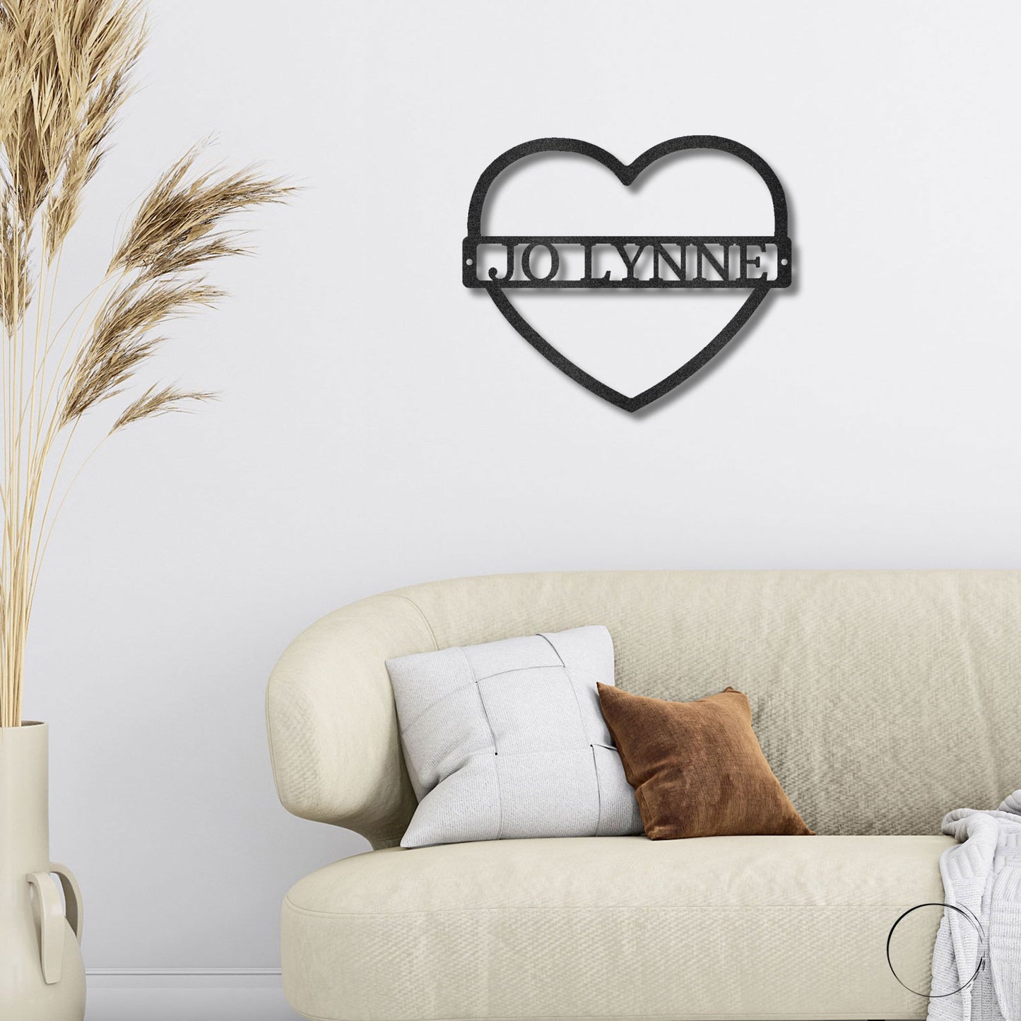 Custom Heart Shaped Monogram Personalized Steel Wall Sign