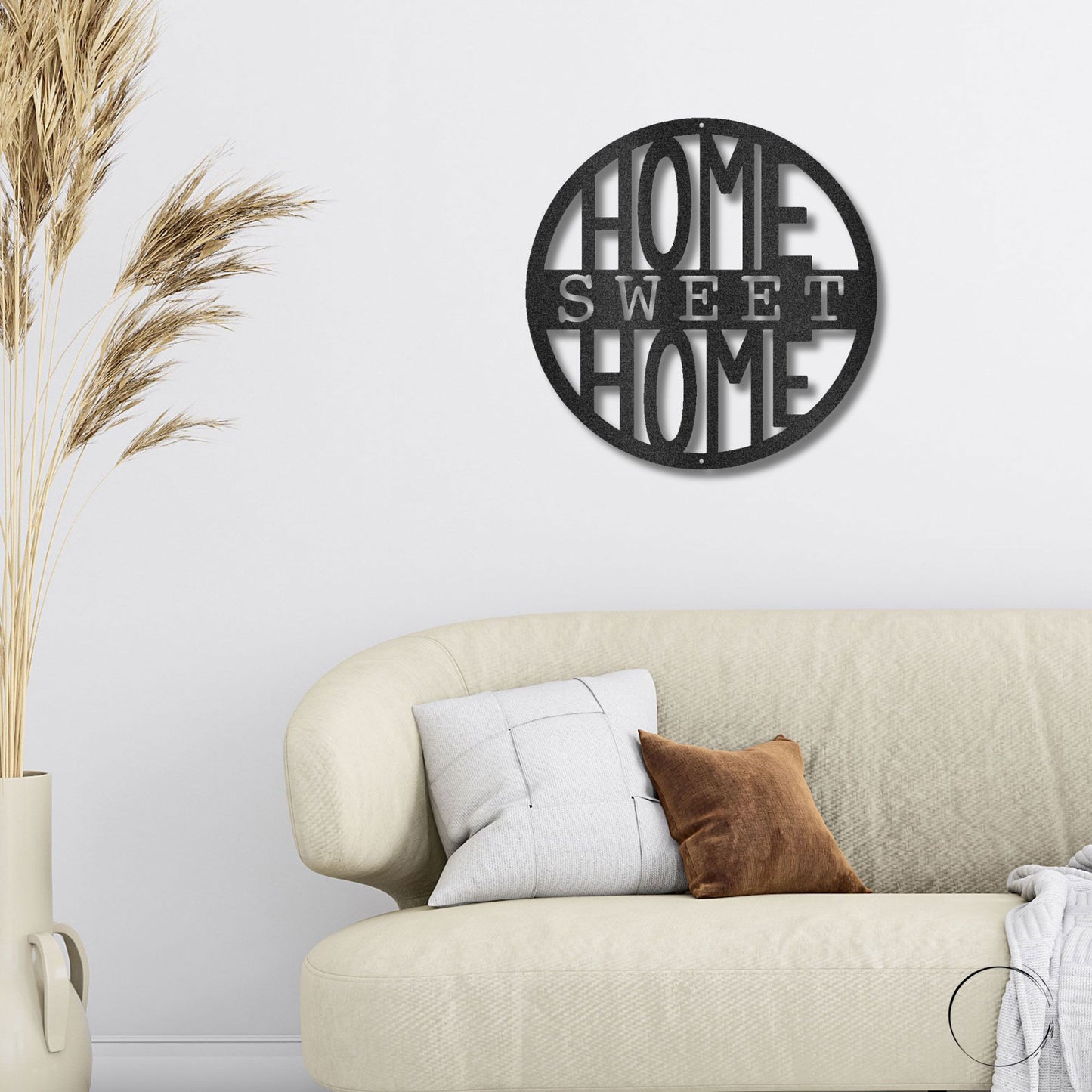 Home Sweet Home Circle Metal Art Wall Sign