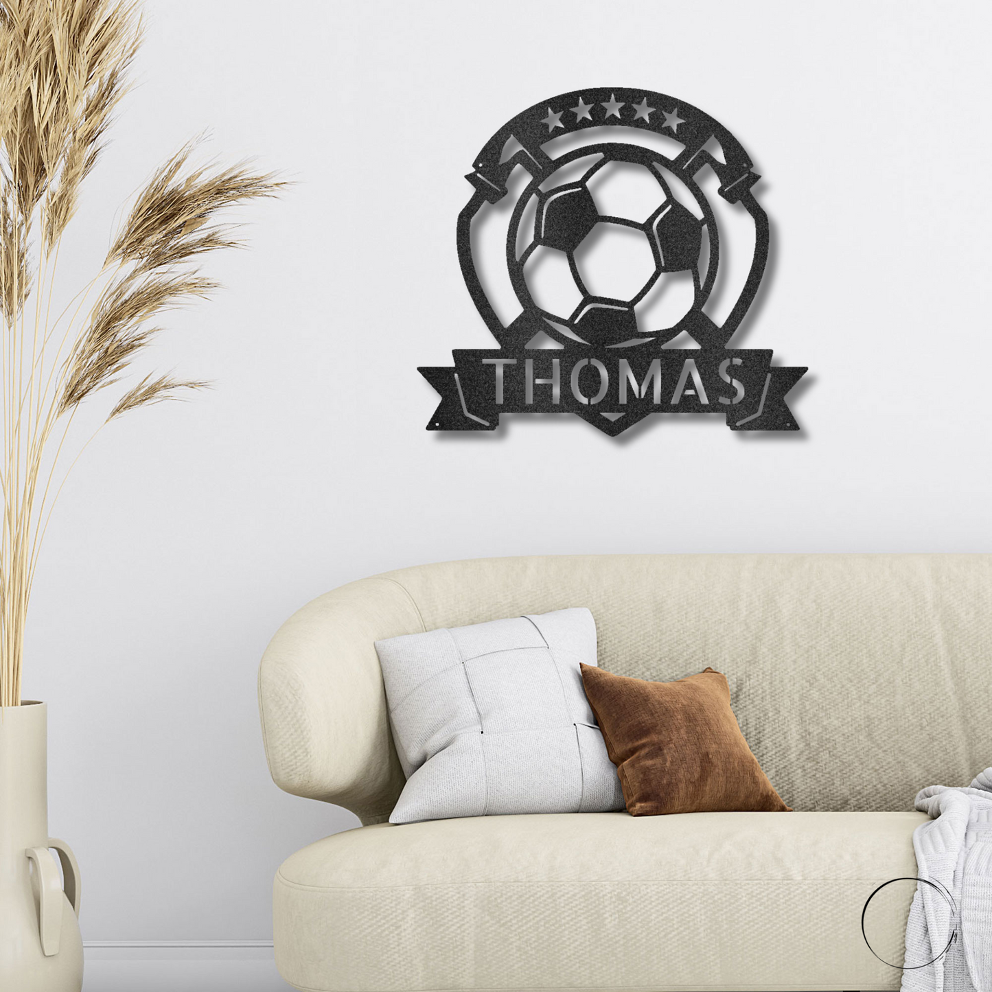 Soccer Plaque Custom Name Steel Wall Sign