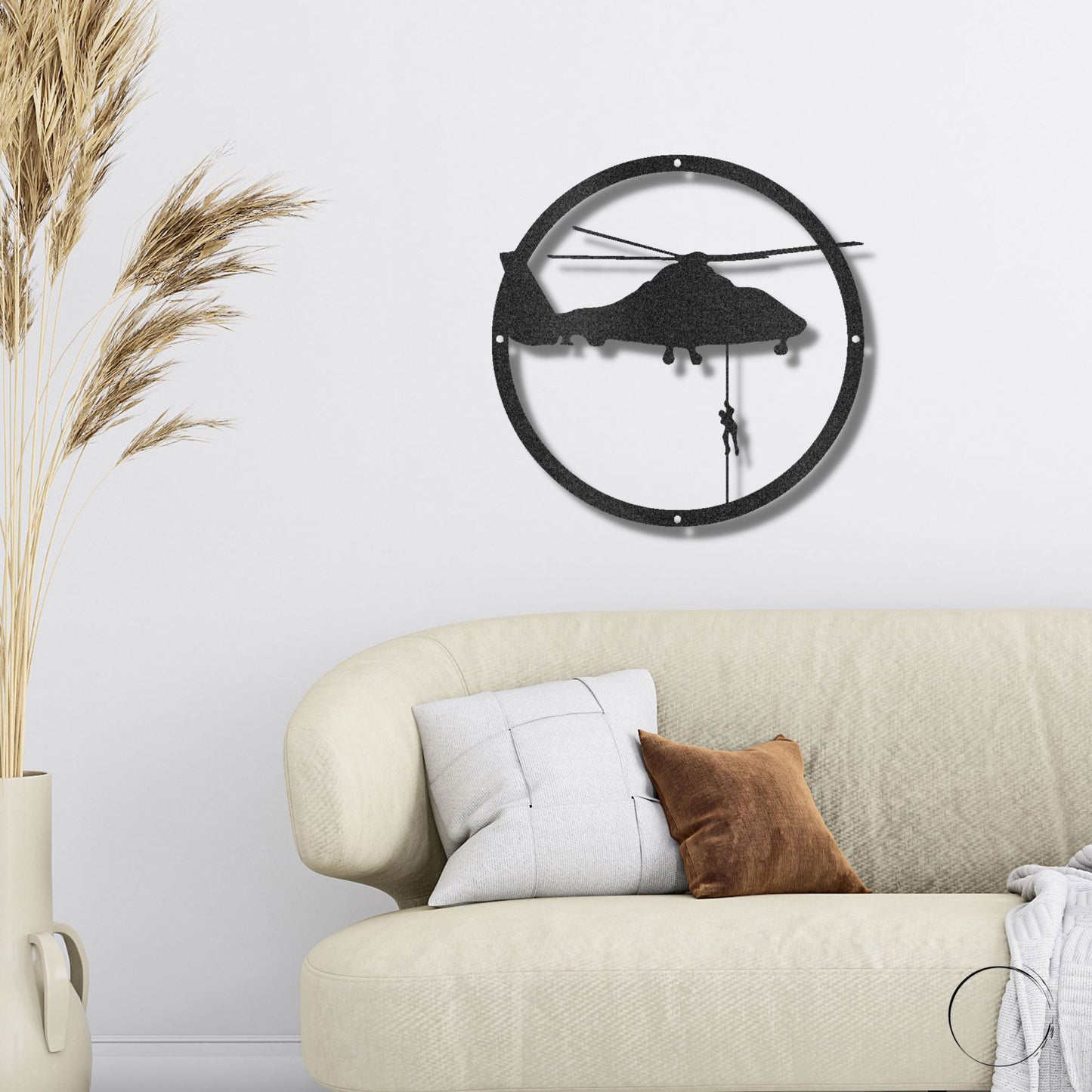 Helicopter Drop Metal Art Wall Sign