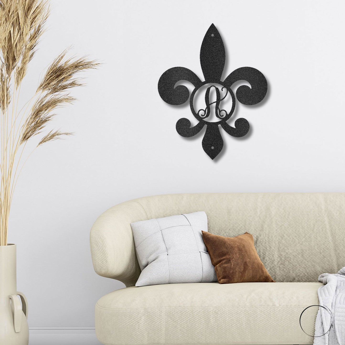 Fleur De Lis Personalized Initial Metal Art Wall Sign