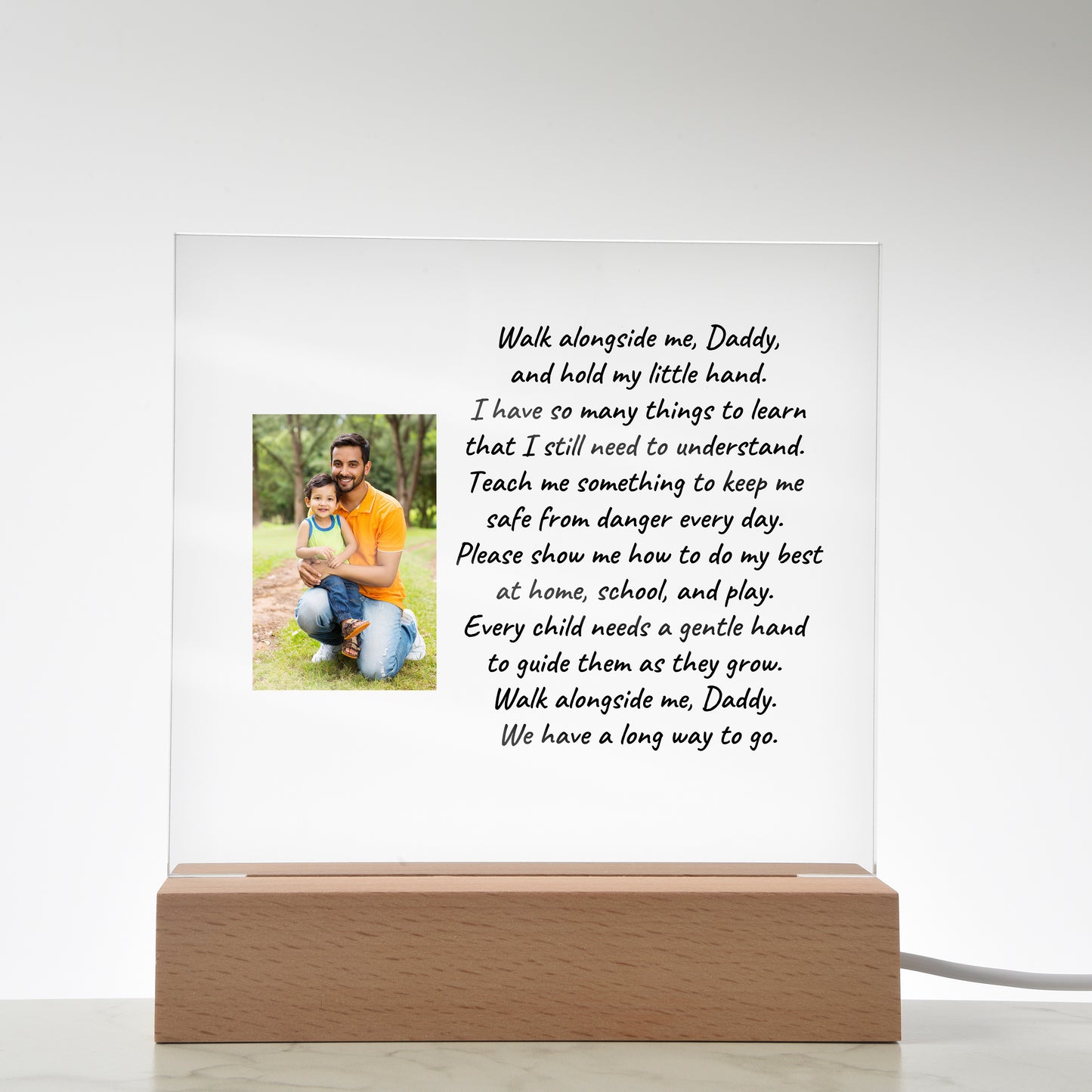 Custom Photo Upload Acrylic Plaque Walk With Me Daddy