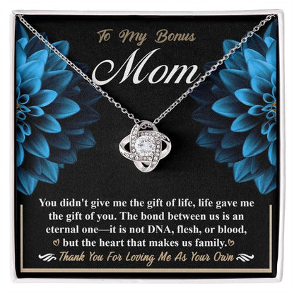 Bonus Mom Love Knot Pendant Necklace Thank You for Loving Me as Your Own - Mallard Moon Gift Shop