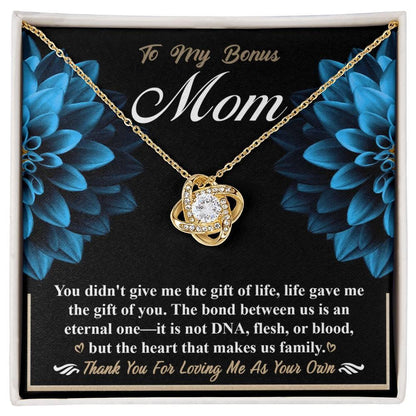 Bonus Mom Love Knot Pendant Necklace Thank You for Loving Me as Your Own - Mallard Moon Gift Shop