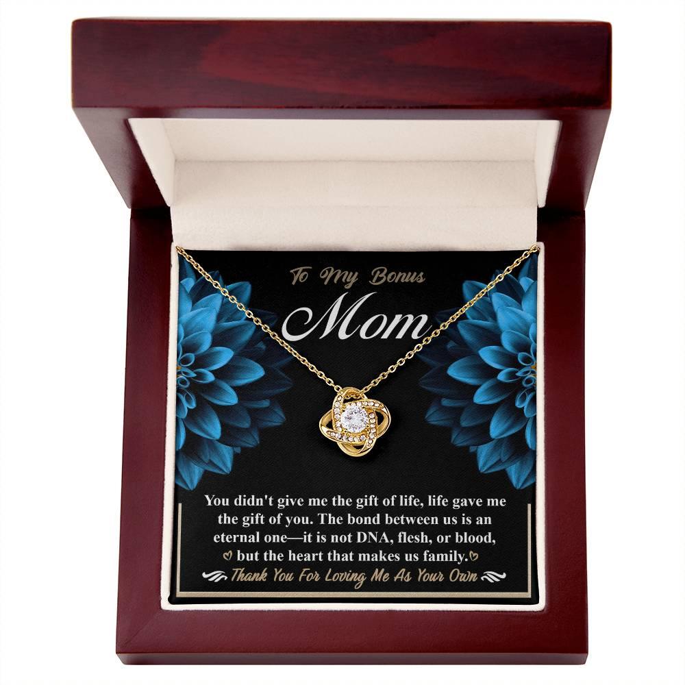 Bonus Mom Love Knot Pendant Necklace Thank You for Loving Me as Your Own - Mallard Moon Gift Shop