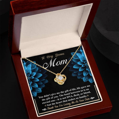 Bonus Mom Love Knot Pendant Necklace Thank You for Loving Me as Your Own - Mallard Moon Gift Shop