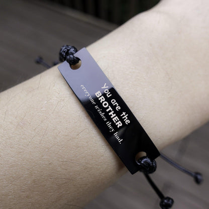 Brother Black Rope Bracelet, You are the brother everyone wishes they had, Inspirational Birthday Christmas Unique Gifts - Mallard Moon Gift Shop