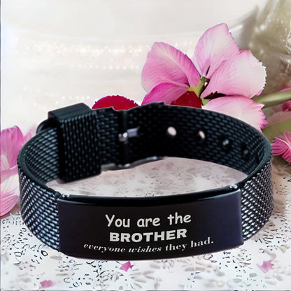 Brother Black Shark Mesh Bracelet, Everyone wishes they had, Inspirational Bracelet For Brother, Brother Gifts, Birthday Christmas Unique Gifts For Brother - Mallard Moon Gift Shop