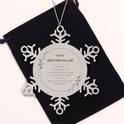 Brother-In-Law Snowflake Keepsake Ornament Gifts, Remember, you will never lose. You will either WIN or LEARN, Birthday Christmas Gifts Ideas - Mallard Moon Gift Shop