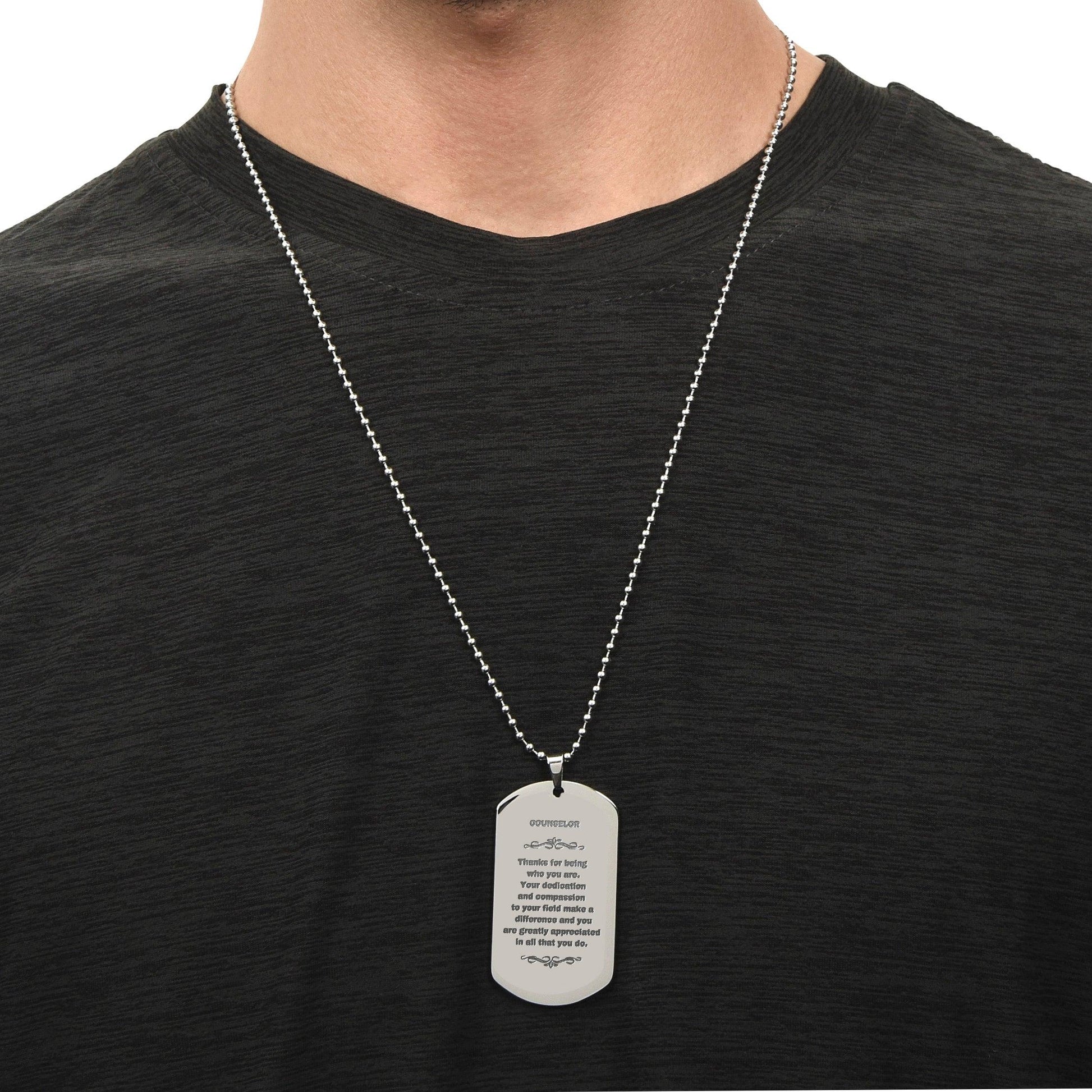 Brother Silver Dog Tag Engraved Necklace- Life is learning to dance in the rain, finding good in each day. I'm always with you - Mallard Moon Gift Shop