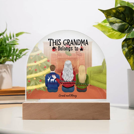 Celebrate Grandma's Love with a Heartfelt Personalized Christmas Gift from Grandkids - Dome-Shaped Acrylic Plaque - Mallard Moon Gift Shop