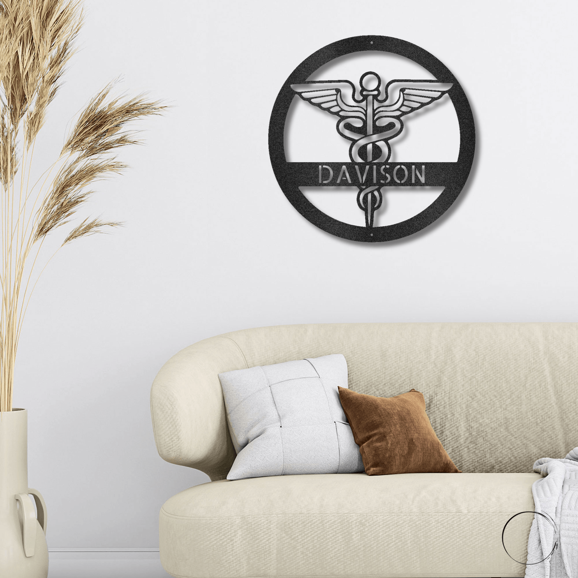 Celebrate Nursing Excellence: Personalized Caduceus Steel Wall Sign for Healthcare Heroes - Mallard Moon Gift Shop
