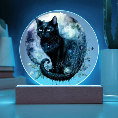 Charming Night Prowler: Black Cat Acrylic Display - Mallard Moon Gift Shop