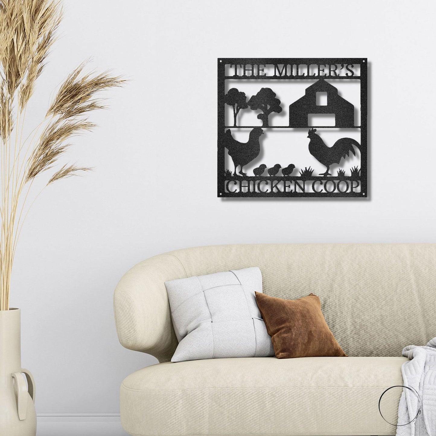 Chicken Coop Custom Monogram Metal Art Wall Sign - Mallard Moon Gift Shop