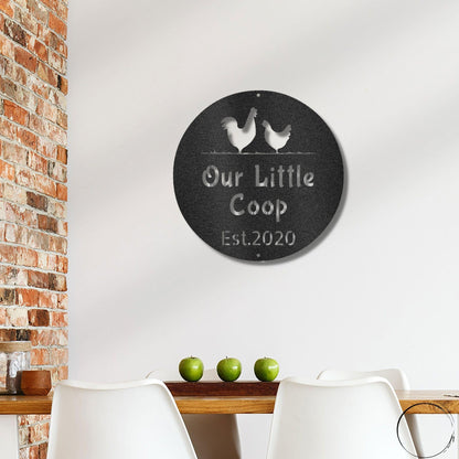 Chicken Coop Personalized Indoor Outdoor Steel Wall Sign Art - Mallard Moon Gift Shop