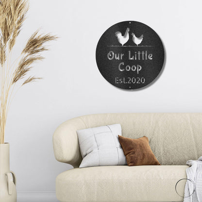 Chicken Coop Personalized Indoor Outdoor Steel Wall Sign Art - Mallard Moon Gift Shop