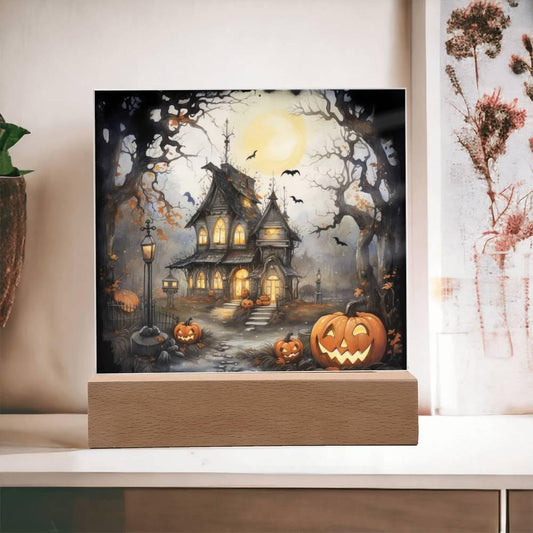 Chilling Manor: The Halloween Acrylic Showpiece - Mallard Moon Gift Shop