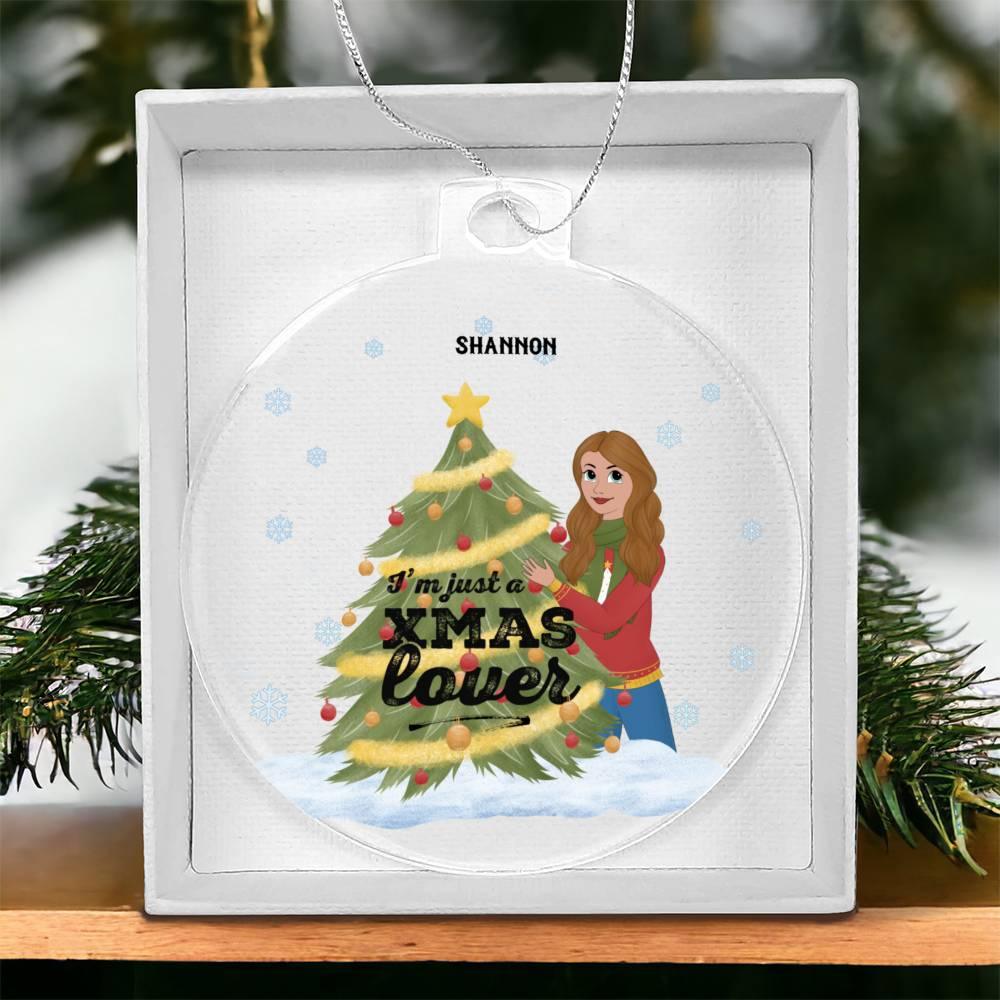 Christmas Tree Lover Personalized Acrylic Keepsake Ornament - Mallard Moon Gift Shop