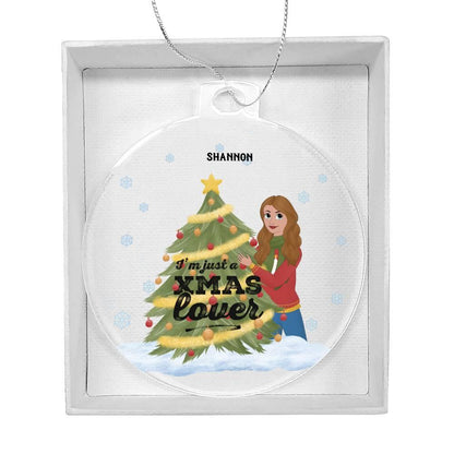 Christmas Tree Lover Personalized Acrylic Keepsake Ornament - Mallard Moon Gift Shop