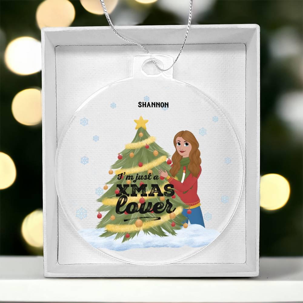 Christmas Tree Lover Personalized Acrylic Keepsake Ornament - Mallard Moon Gift Shop