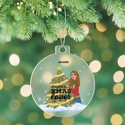 Christmas Tree Lover Personalized Acrylic Keepsake Ornament - Mallard Moon Gift Shop