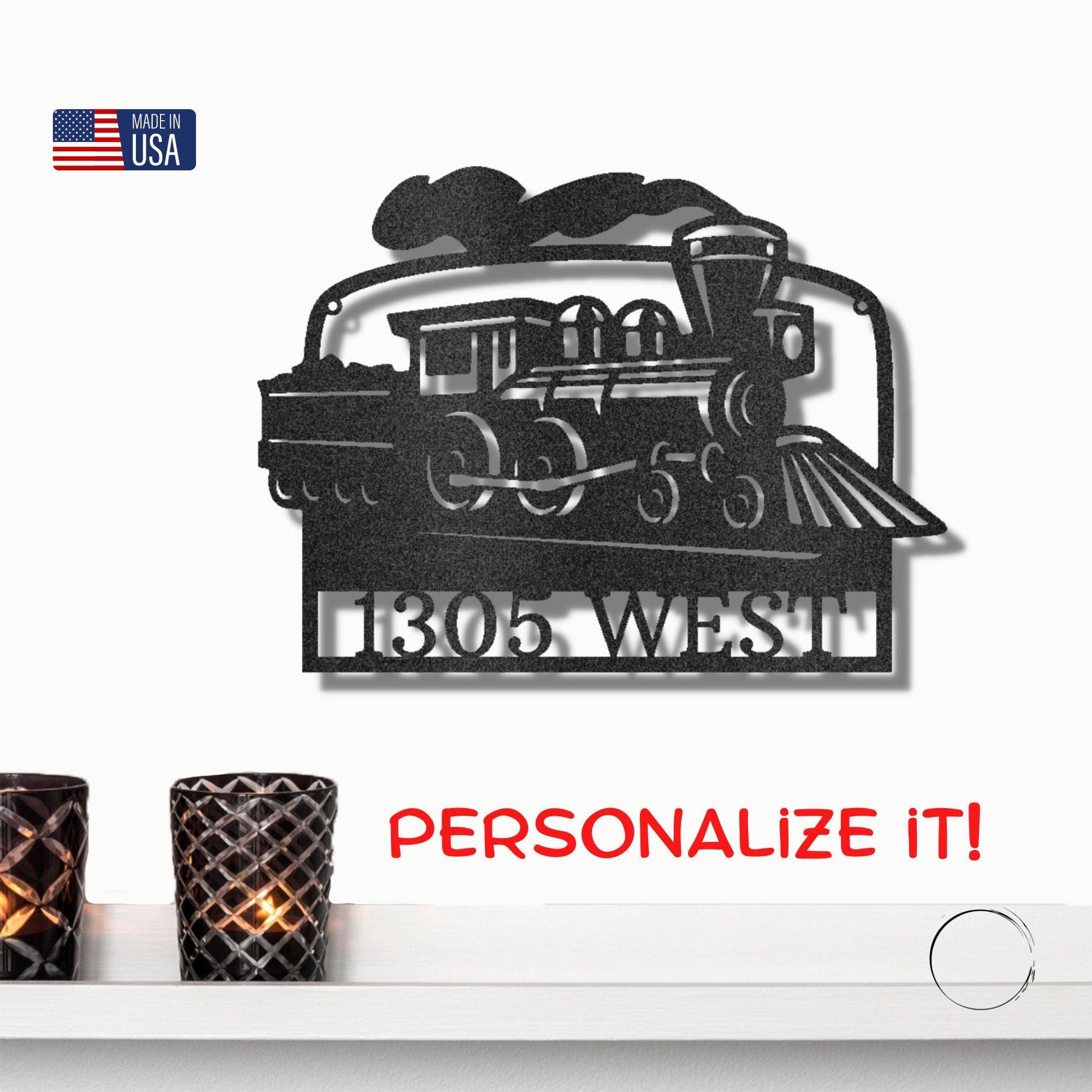 Coal Train Personalized Metal Art Wall Sign - Mallard Moon Gift Shop
