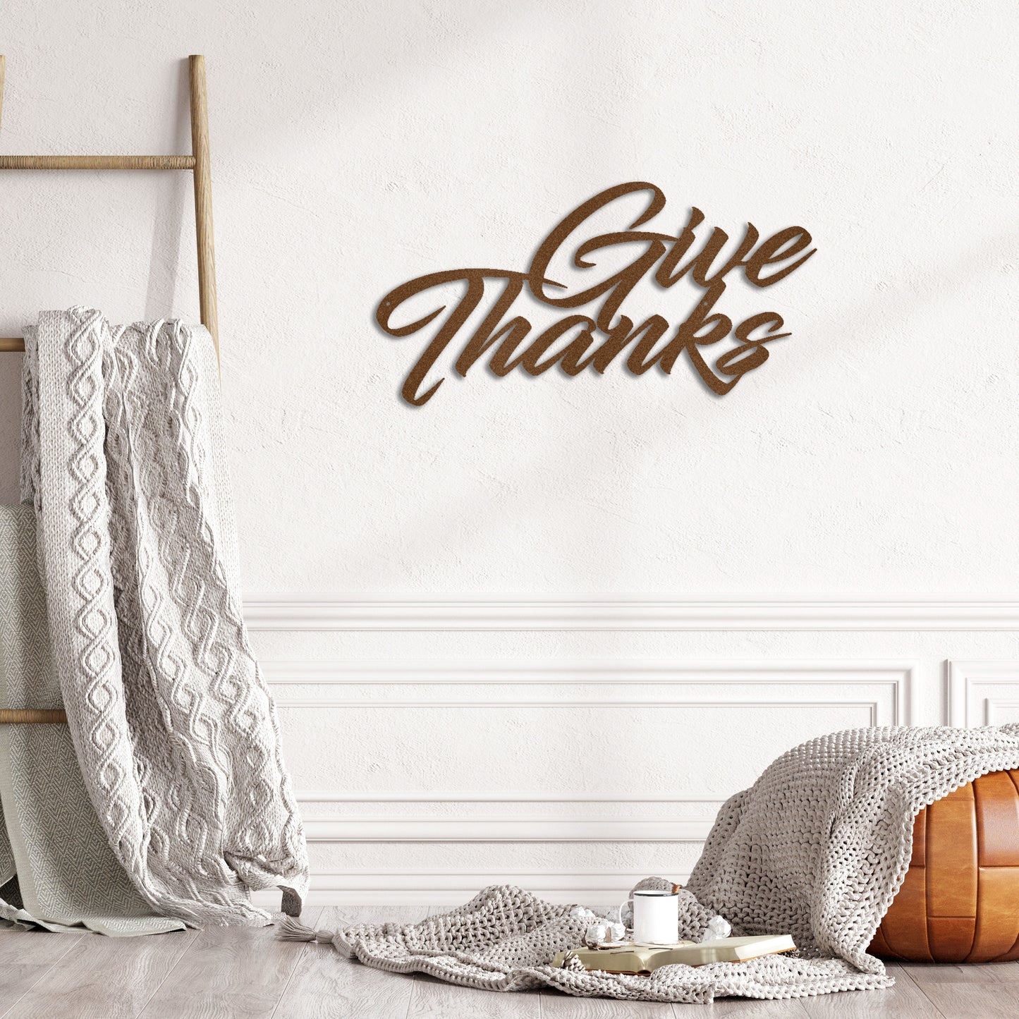 Give Thanks Indoor Outdoor Steel Wall Sign Metal Art