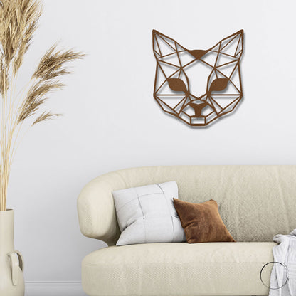 Cat Geometric Indoor Outdoor Steel Wall Sign