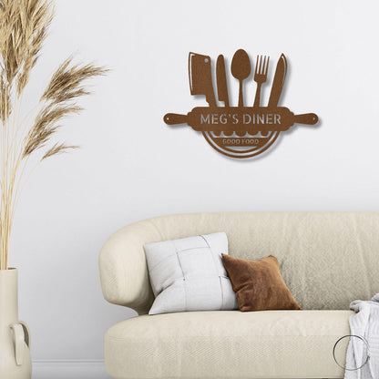 Personalized Kitchen Diner Indoor Outdoor Steel Wall Sign