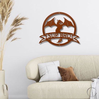 Dragon Banner Personalized Name Metal Art Wall Sign
