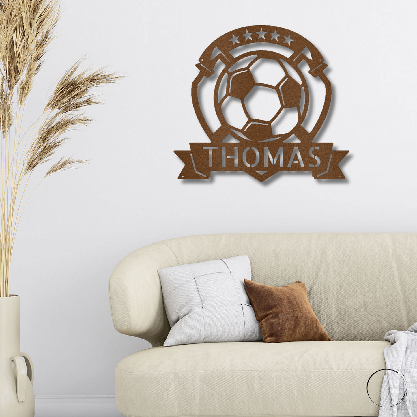 Soccer Plaque Custom Name Steel Wall Sign