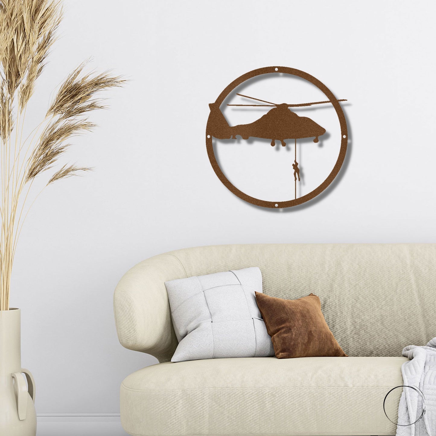 Helicopter Drop Metal Art Wall Sign