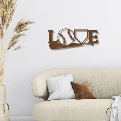 Baseball Love the Game Metal Art Wall Sign