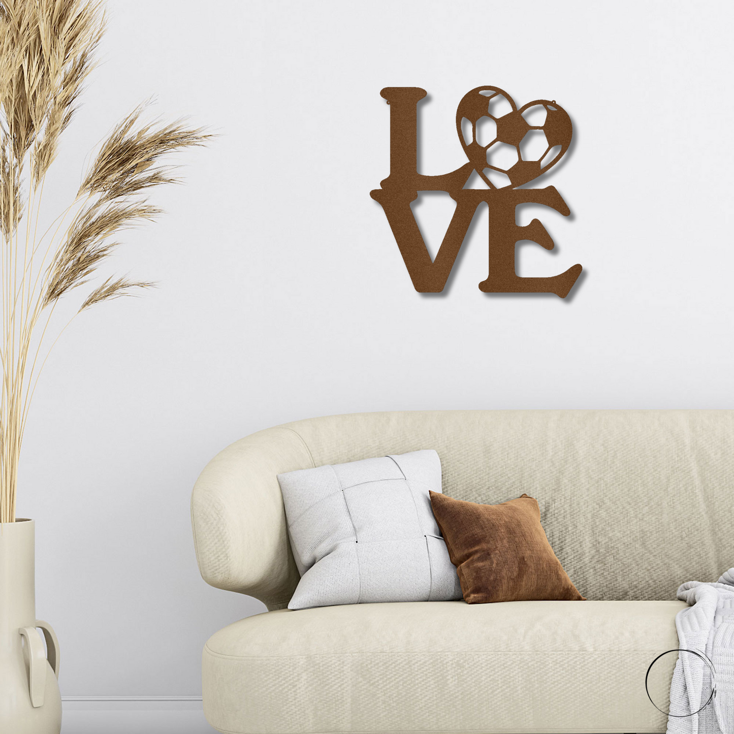 Soccer Love Steel Wall Sign Metal Art