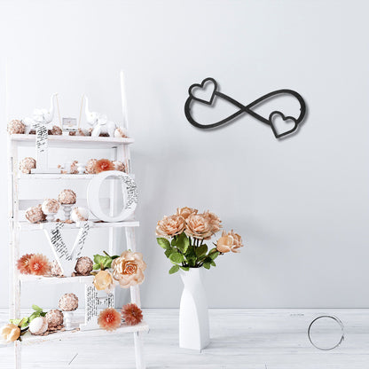 Double Heart Infinity Steel Wall Sign