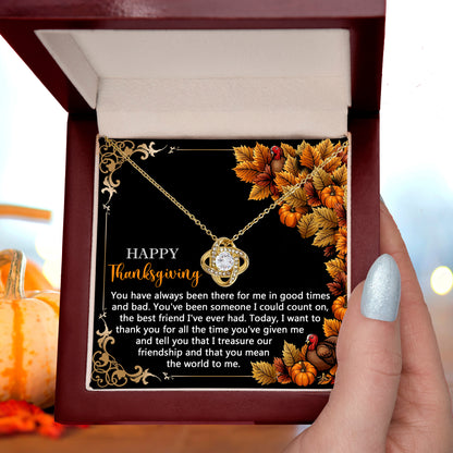 Gift for Thanksgiving - Count On - Love Knot Pendant Necklace