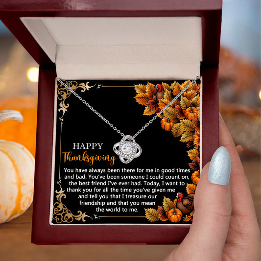 Gift for Thanksgiving - Count On - Love Knot Pendant Necklace