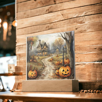 Creepy Halloween Mansion Acrylic Art - Mallard Moon Gift Shop