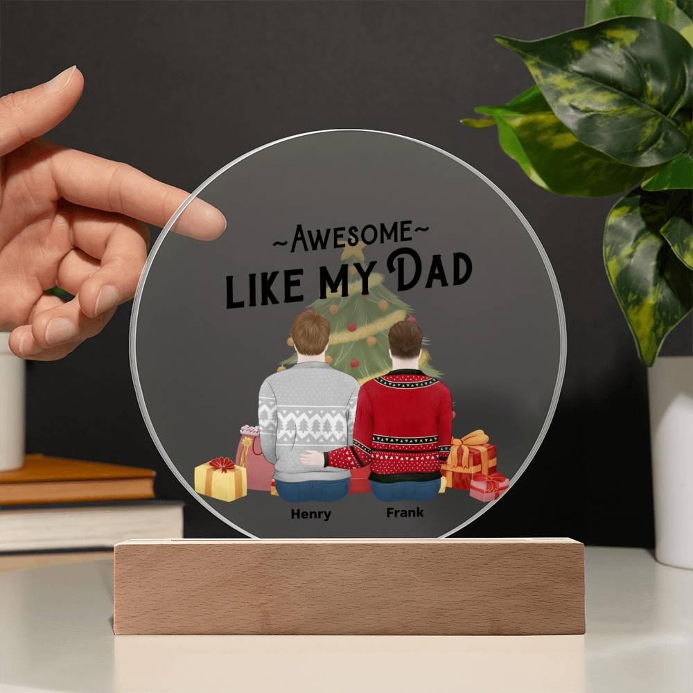 Dad & Me: Personalized Acrylic Christmas Moment Plaque - Mallard Moon Gift Shop