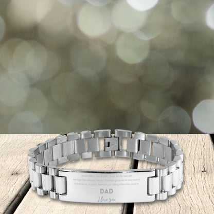 Dad Ladder Stainless Steel Engraved Bracelet - Always follow your dreams Birthday Christmas Holiday Jewelry Gifts - Mallard Moon Gift Shop