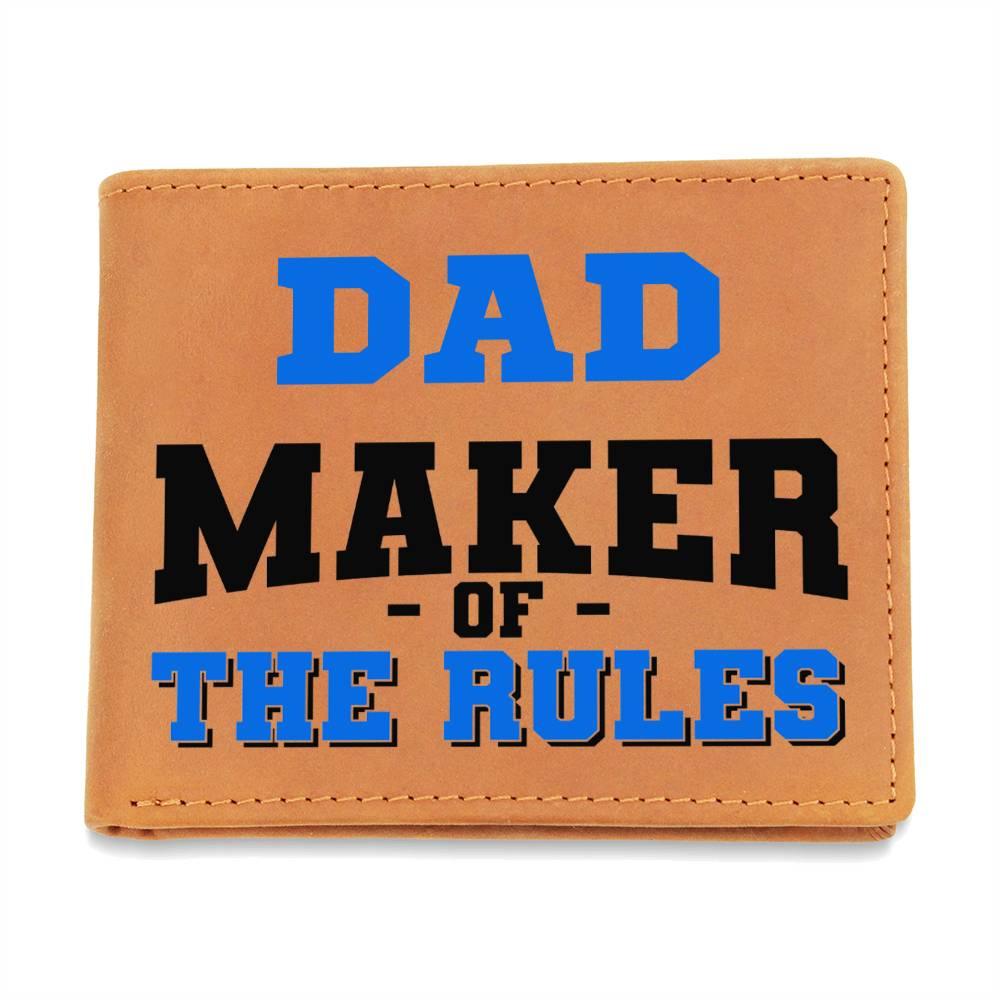 DAD - Maker of the Rules Personalized Leather Wallet - Mallard Moon Gift Shop