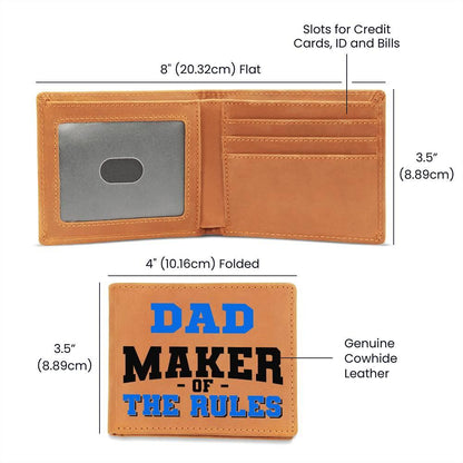 DAD - Maker of the Rules Personalized Leather Wallet - Mallard Moon Gift Shop