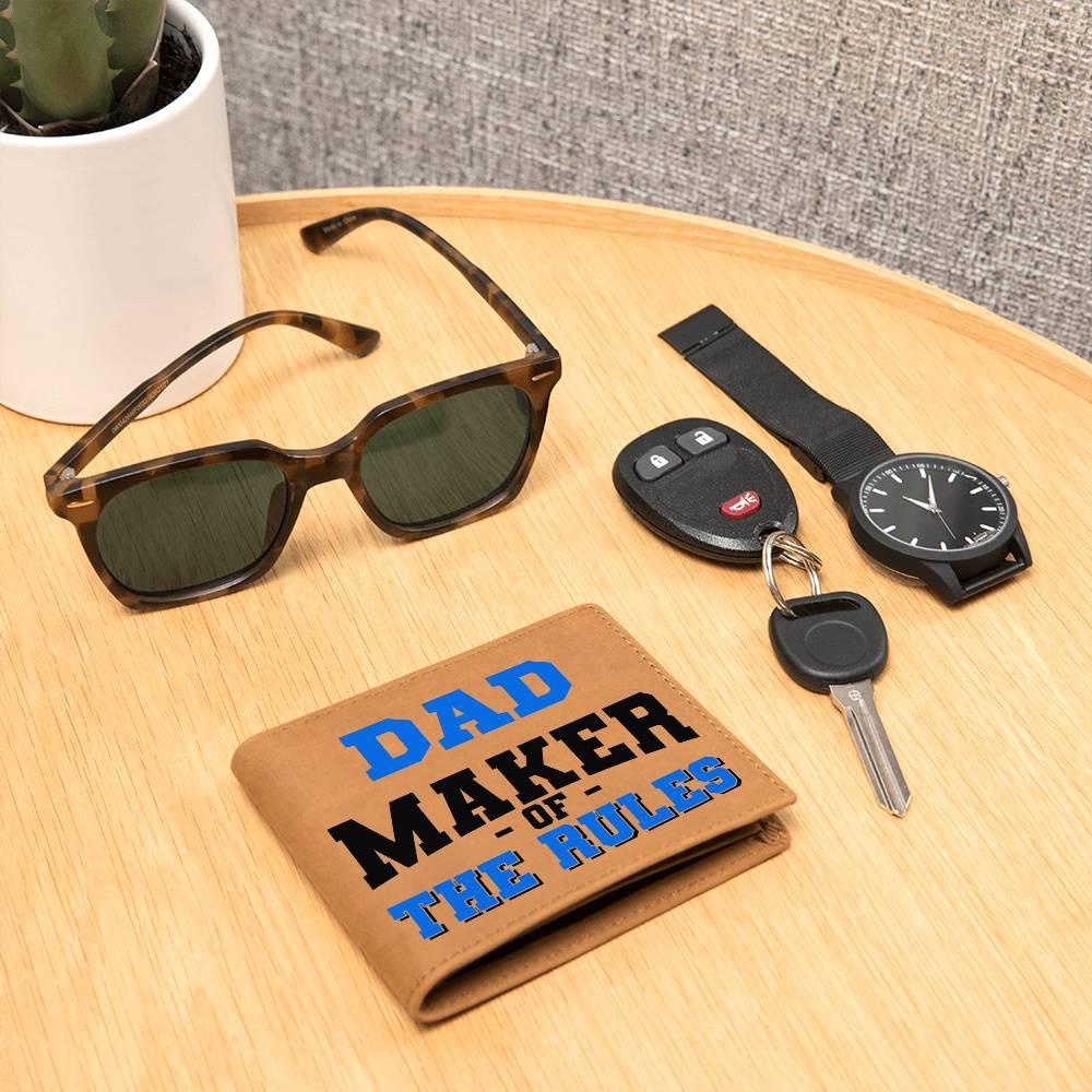 DAD - Maker of the Rules Personalized Leather Wallet - Mallard Moon Gift Shop