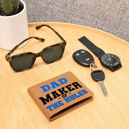 DAD - Maker of the Rules Personalized Leather Wallet - Mallard Moon Gift Shop