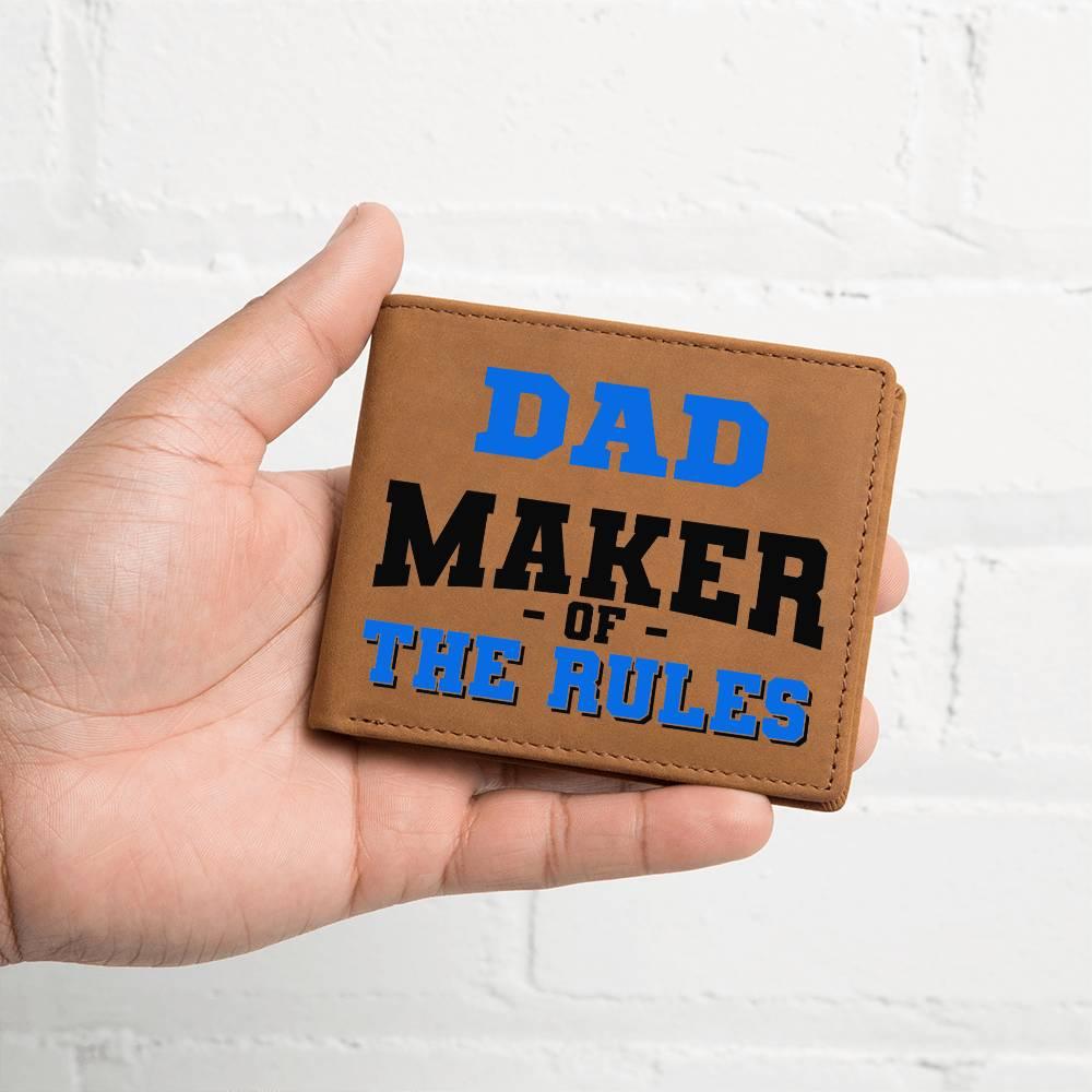 DAD - Maker of the Rules Personalized Leather Wallet - Mallard Moon Gift Shop