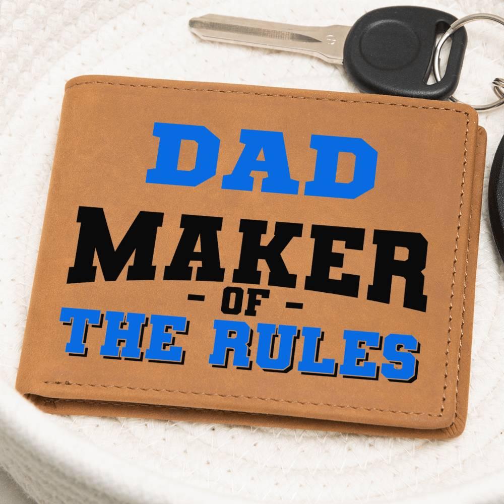 DAD - Maker of the Rules Personalized Leather Wallet - Mallard Moon Gift Shop