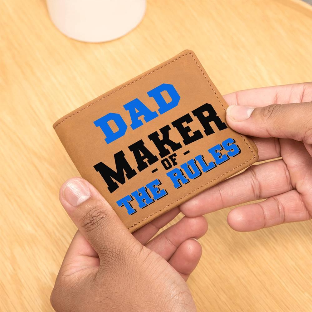 DAD - Maker of the Rules Personalized Leather Wallet - Mallard Moon Gift Shop