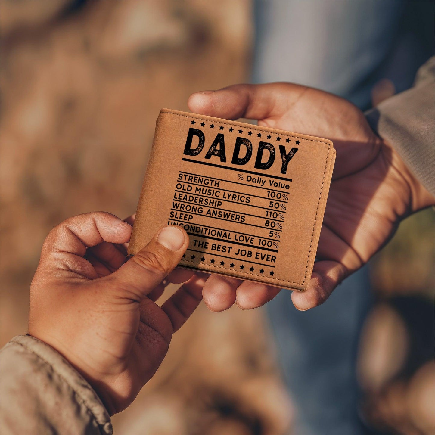 Dad Recipe Leather Wallet Father Gift